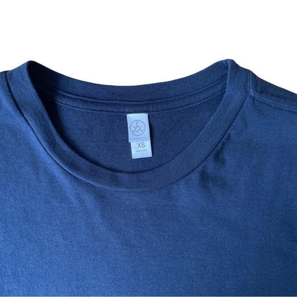 Alternative Apparel Classic Fit Long Sleeve Navy Blue Tee - Size XS - Picture 3 of 9